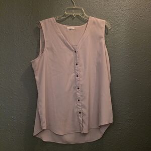 Sleeveless Pink Button-Up Top